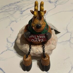 Reindeer Candle topper-NWT, says will work for oats